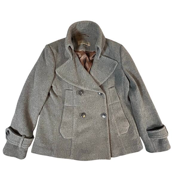 Andrew Marc New York Wool Double Breasted Pea Coat Jacket Charcoal Size‎ 8 - Picture 1 of 7